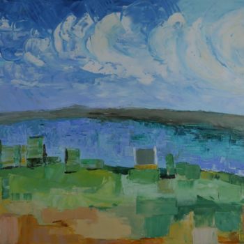 Pittura intitolato "paysage cotier bret…" da Philip Moreau, Opera d'arte originale, Olio
