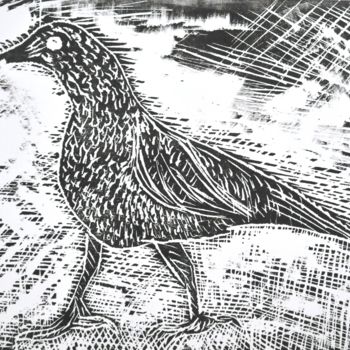 Εκτυπώσεις & Χαρακτικά με τίτλο "le grand corbeau" από Philip Moreau, Αυθεντικά έργα τέχνης, Ξυλογραφία