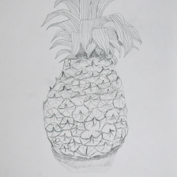 Dessin intitulée "ananas et vieille g…" par Philip Moreau, Œuvre d'art originale, Graphite