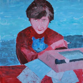 Painting titled "Françoise Sagan" by Philip Moreau, Original Artwork, Acrylic