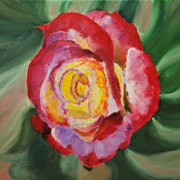 Painting titled "rose Gaujard" by Philip Moreau, Original Artwork, Oil