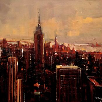 Картина под названием "Manhattan , réf : 2…" - Philippe Perennou, Подлинное произведение искусства, Масло Установлен на Дере…