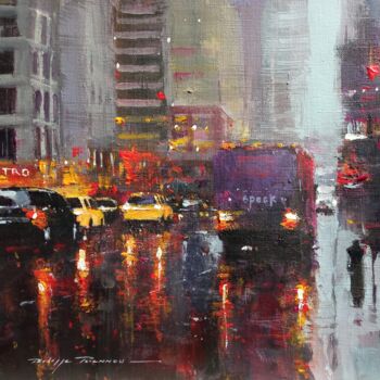 Painting titled "New York City , réf…" by Philippe Perennou, Original Artwork, Acrylic Mounted on Wood Stretcher frame
