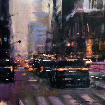 Painting titled "New York , N° 2343" by Philippe Perennou, Original Artwork, Acrylic Mounted on Wood Stretcher frame