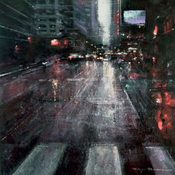 Painting titled "New York , n° 2403" by Philippe Perennou, Original Artwork, Acrylic Mounted on Wood Stretcher frame