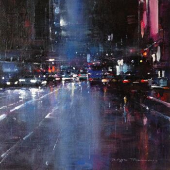 Painting titled "Times Square , n° 2…" by Philippe Perennou, Original Artwork, Acrylic Mounted on Wood Stretcher frame