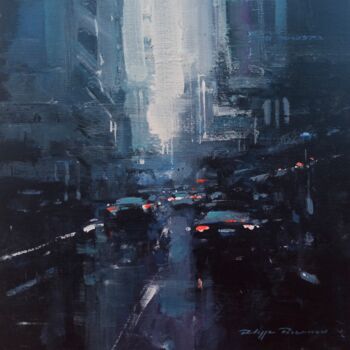 Painting titled "Urban landscape, n°…" by Philippe Perennou, Original Artwork, Acrylic Mounted on Wood Stretcher frame