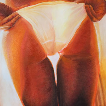 Drawing titled "La petite culotte" by Philippe Petit, Original Artwork, Pastel