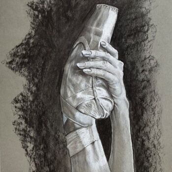 图画 标题为“Pointe à la main” 由Philippe Petit, 原创艺术品, 石墨