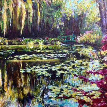 Peinture intitulée "The pond of Claude…" par Philippe Petit, Œuvre d'art originale, Huile