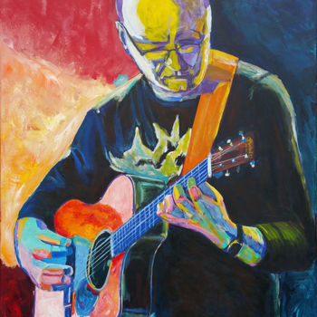 Painting titled "Guitariste jacques…" by Philippe Van Bellinghen, Original Artwork, Acrylic