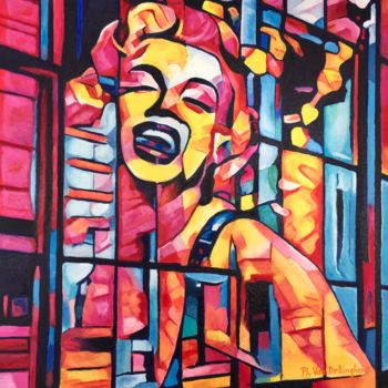 Painting titled "Marilyn" by Philippe Van Bellinghen, Original Artwork, Oil