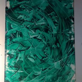 Painting titled "green vibes" by Mecka, Original Artwork, Acrylic