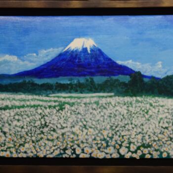 Painting titled "Mont Fujiyama au pr…" by Philippe Levasseur, Original Artwork, Acrylic Mounted on Other rigid panel