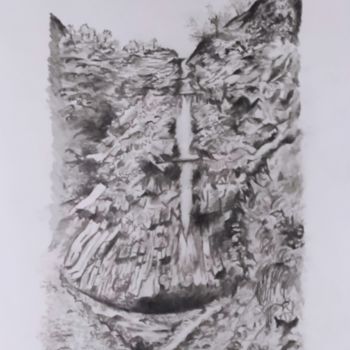 제목이 "La cascade de la Bi…"인 그림 Philo Mene로, 원작, 연필
