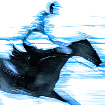 Photographie intitulée "Le cheval bleu sur…" par Philippe Loze, Œuvre d'art originale, Photographie numérique