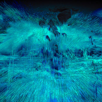 Photographie intitulée "Blue Boom" par Philippe Loze, Œuvre d'art originale, Photographie manipulée