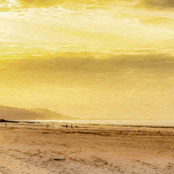 Photographie intitulée "Marée basse Deauvil…" par Philippe Loze, Œuvre d'art originale, Photographie manipulée