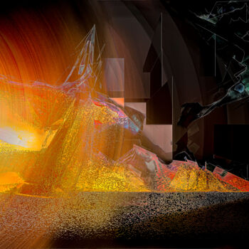 Arts numériques intitulée "Océano nox" par Philippe Loze, Œuvre d'art originale, Travail numérique 2D
