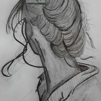 Рисунок под названием "She turned away" - Blackbeauty13, Подлинное произведение искусства, Карандаш