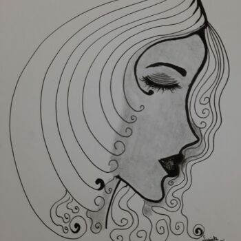 Painting titled "She" by Blackbeauty13, Original Artwork, Ink
