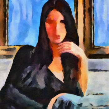 Digital Arts titled "Portrait of woman" by Michele Poenicia, Original Artwork, Digital Painting