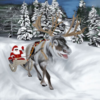 Arts numériques intitulée "Santa Claus" par Michele Poenicia, Œuvre d'art originale, Peinture numérique