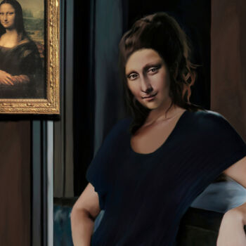 Digitale Kunst mit dem Titel "Mona Lisa" von Michele Poenicia, Original-Kunstwerk, Digitale Malerei