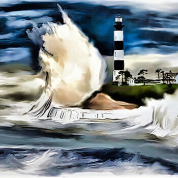 Digital Arts titled "Lighthouse" by Michele Poenicia, Original Artwork, Digital Painting