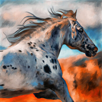 Digital Arts titled "Horse" by Michele Poenicia, Original Artwork, Digital Painting