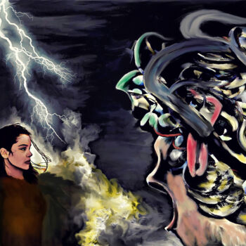 Arte digital titulada "Aeolus and Halcyon" por Michele Poenicia, Obra de arte original, Pintura Digital