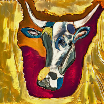 Arte digitale intitolato "Cow" da Michele Poenicia, Opera d'arte originale, Pittura digitale