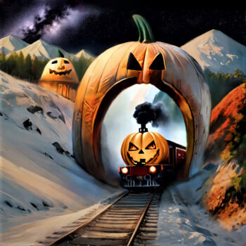 Arts numériques intitulée "Halloween World" par Michele Poenicia, Œuvre d'art originale, Peinture numérique