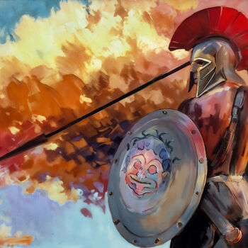 Digital Arts titled "Spartan" by Michele Poenicia, Original Artwork, Digital Painting