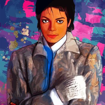 Digitale Kunst mit dem Titel "Michael Jackson ill…" von Phoenix Arts, Original-Kunstwerk, Digitale Malerei