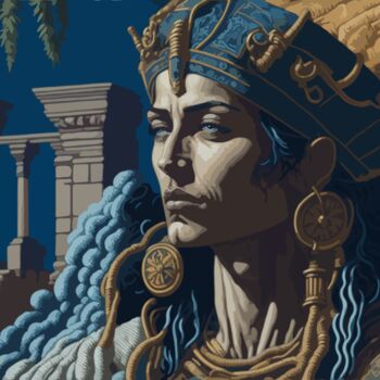 Digitale Kunst getiteld "Egyptian" door Phoenix Arts, Origineel Kunstwerk, Digitaal Schilderwerk