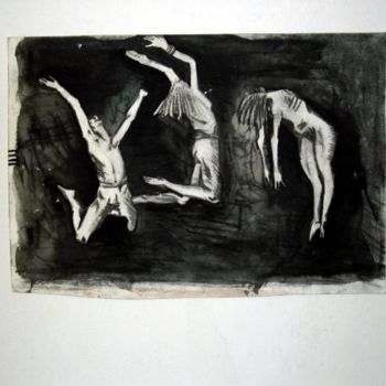 Painting titled "Dancing in de Dark" by Nico Phooko, Original Artwork, Oil