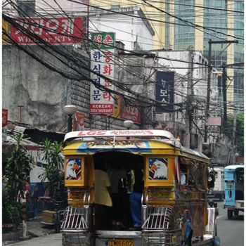 Fotografia zatytułowany „Jeepway à Manille” autorstwa Michel Hervo, Oryginalna praca