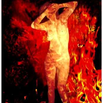 Photographie intitulée "Le feu" par Michel Hervo, Œuvre d'art originale