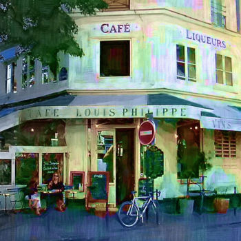 Photography titled "café parisien.jpg" by Aimé K., Original Artwork, Manipulated Photography