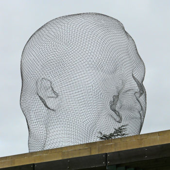 Sculpture titled "Angular view of Him…" by Kevin C Lee, Original Artwork, Metals