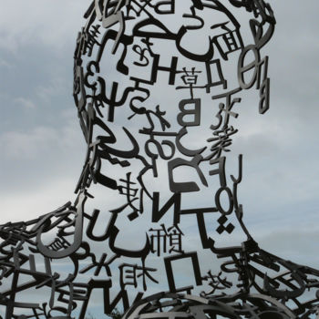 Скульптура под названием "Head, neck and shou…" - Kevin C Lee, Подлинное произведение искусства, Металлы