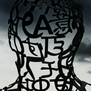 Sculpture titled "Migraine" by Kevin C Lee, Original Artwork, Metals