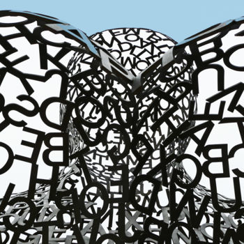 Sculptuur getiteld "Imagine wings and b…" door Kevin C Lee, Origineel Kunstwerk, Metalen