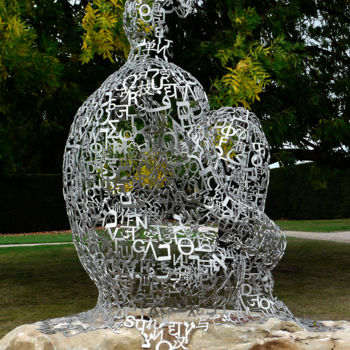 Escultura intitulada "Trees through sculp…" por Kevin C Lee, Obras de arte originais, Metais