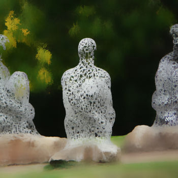 Sculpture intitulée "Threesome - blurred" par Kevin C Lee, Œuvre d'art originale, Métaux