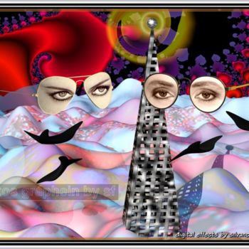 Arte digitale intitolato "«Surreal Sunglasses»" da Phõtos_gráphein, Opera d'arte originale, Modellazione 3D