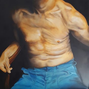 Painting titled "autoportrait  au sh…" by Philippe Picard, Original Artwork, Oil