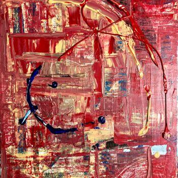 Картина под названием "Red" - Philippe Pujol, Подлинное произведение искусства, Акрил Установлен на Деревянная рама для носи…