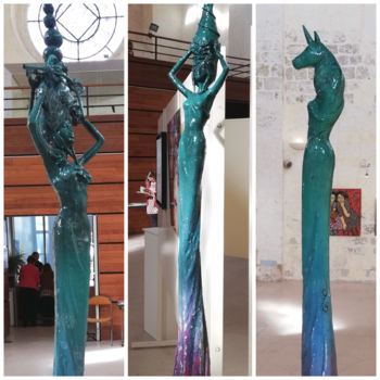 Sculpture intitulée "Les 3 grâces" par Philippe Sidot Et Charlotte Carsin, Œuvre d'art originale, Résine